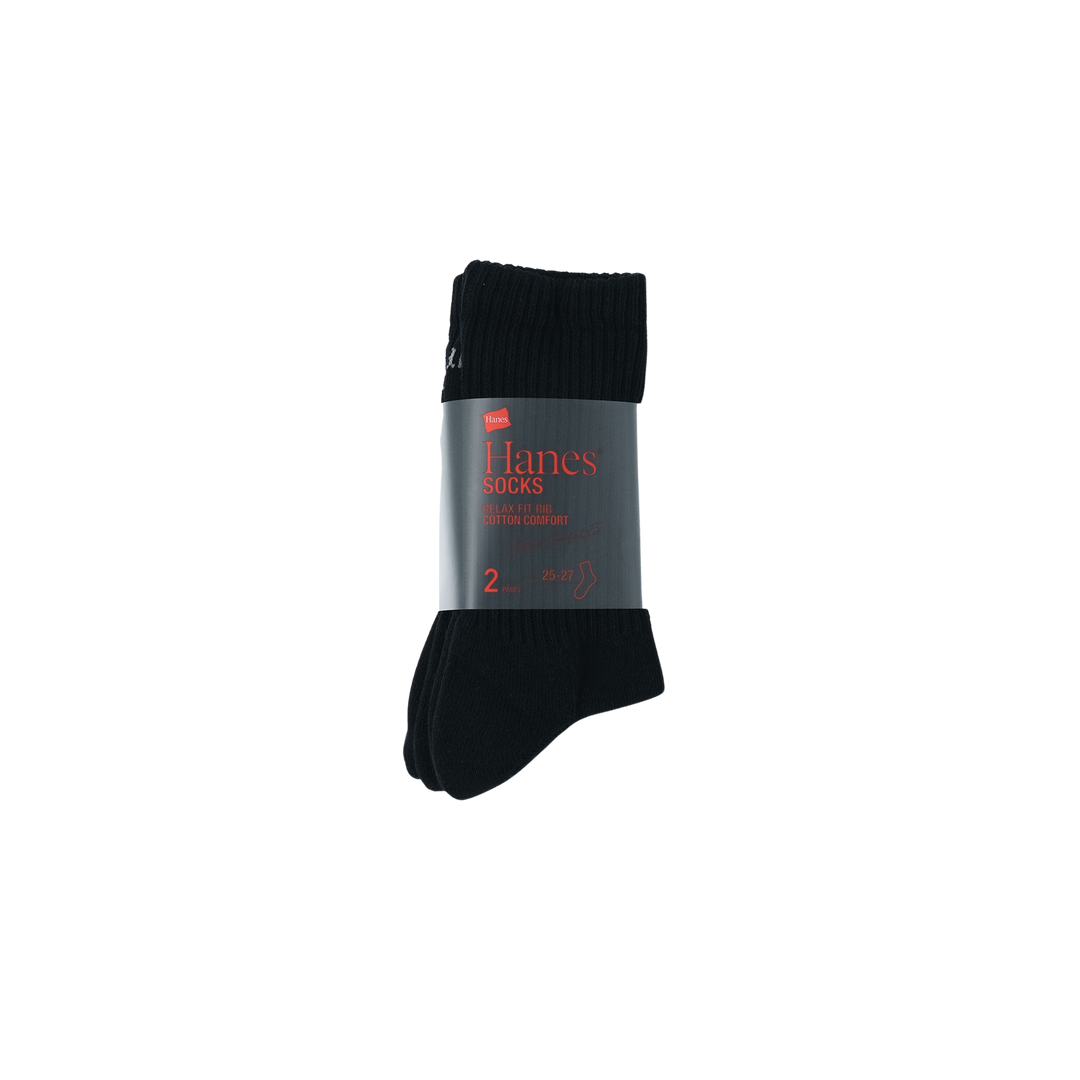 【ハーフパイル】クルーソックス 2PACK BLACK