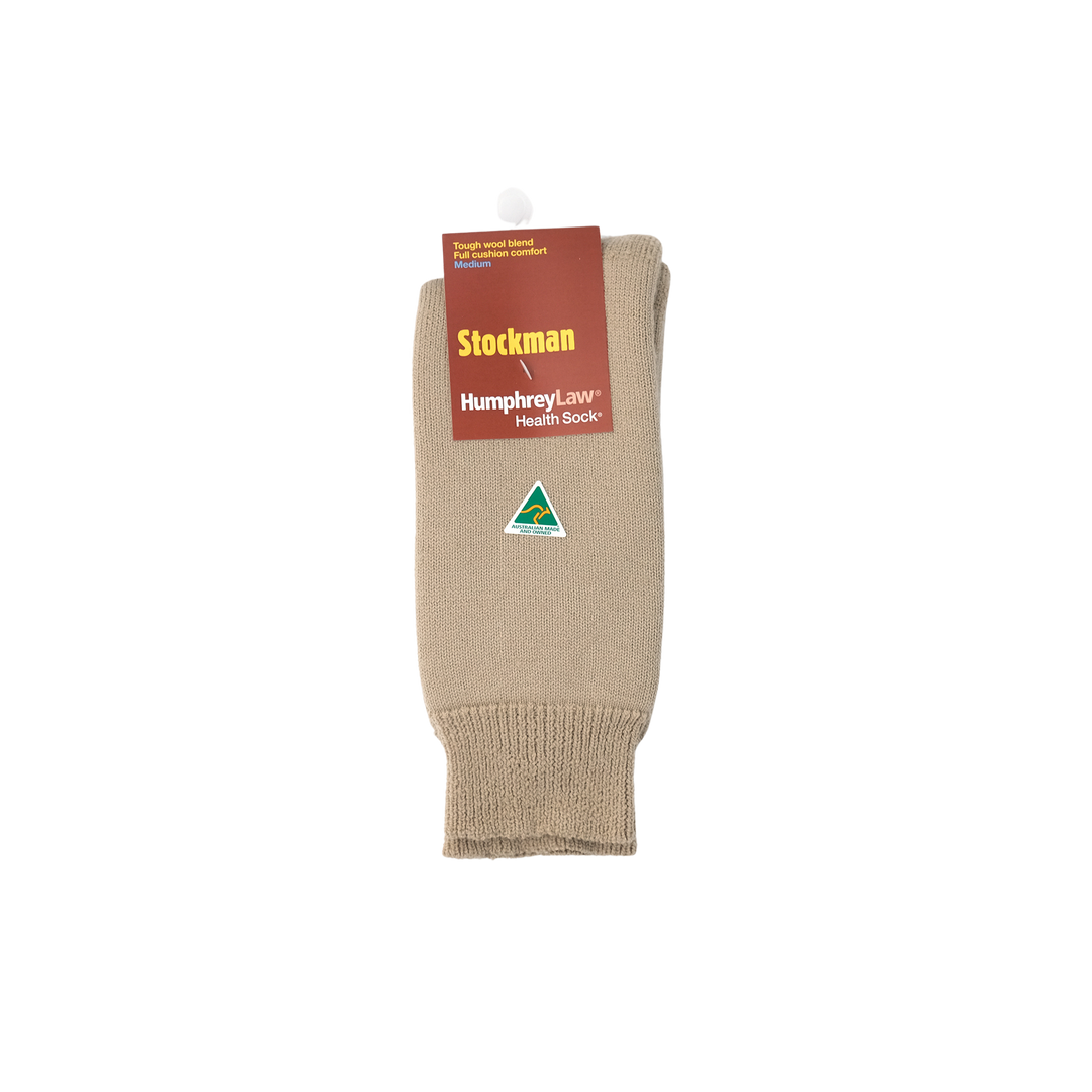 STOCKMAN 77% WOOL CUSHION HEALTH SOCK SAND