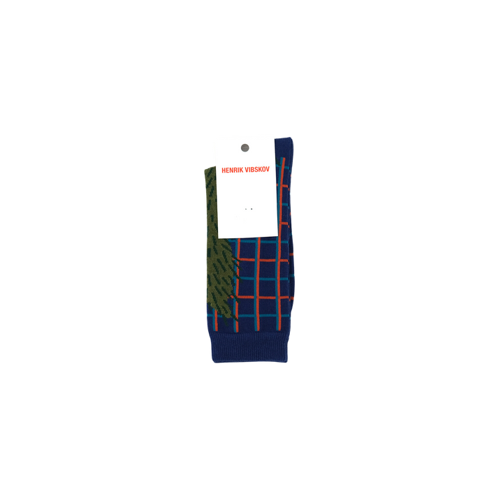 Foxy Socks Femme Navy Cactus Grid