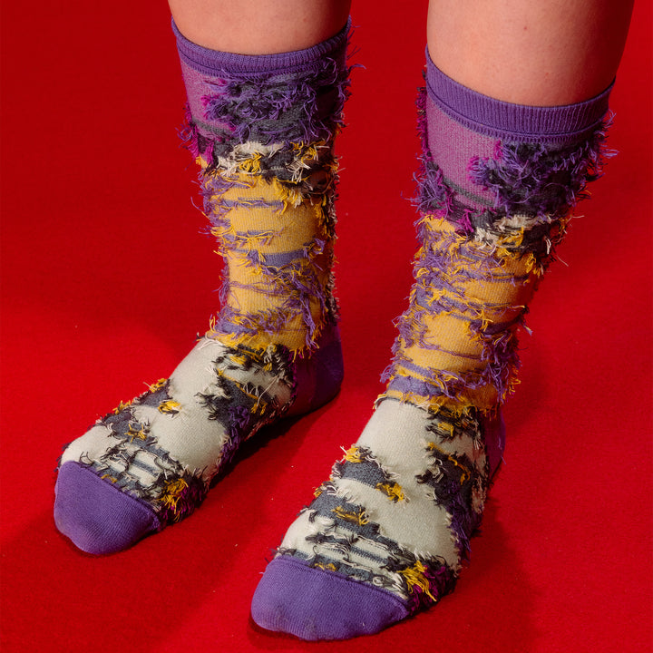 Smashed Socks Femme Smashed Purple Yellow