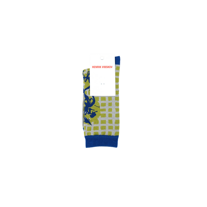 Risp Tomato Socks Femme Green Blue Grid