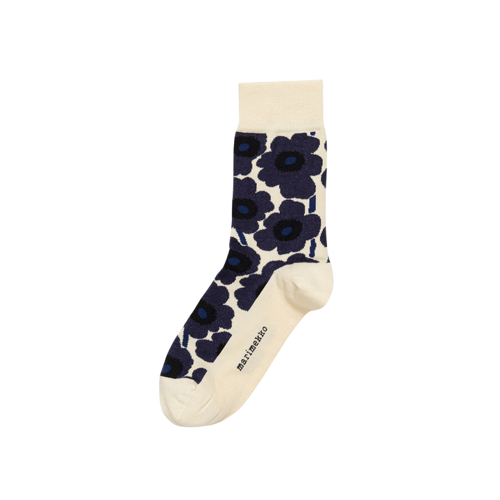 Kirmailla Unikko socks ダークネイビー×オフホワイト