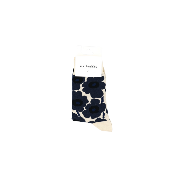 Kirmailla Unikko socks ダークネイビー×オフホワイト
