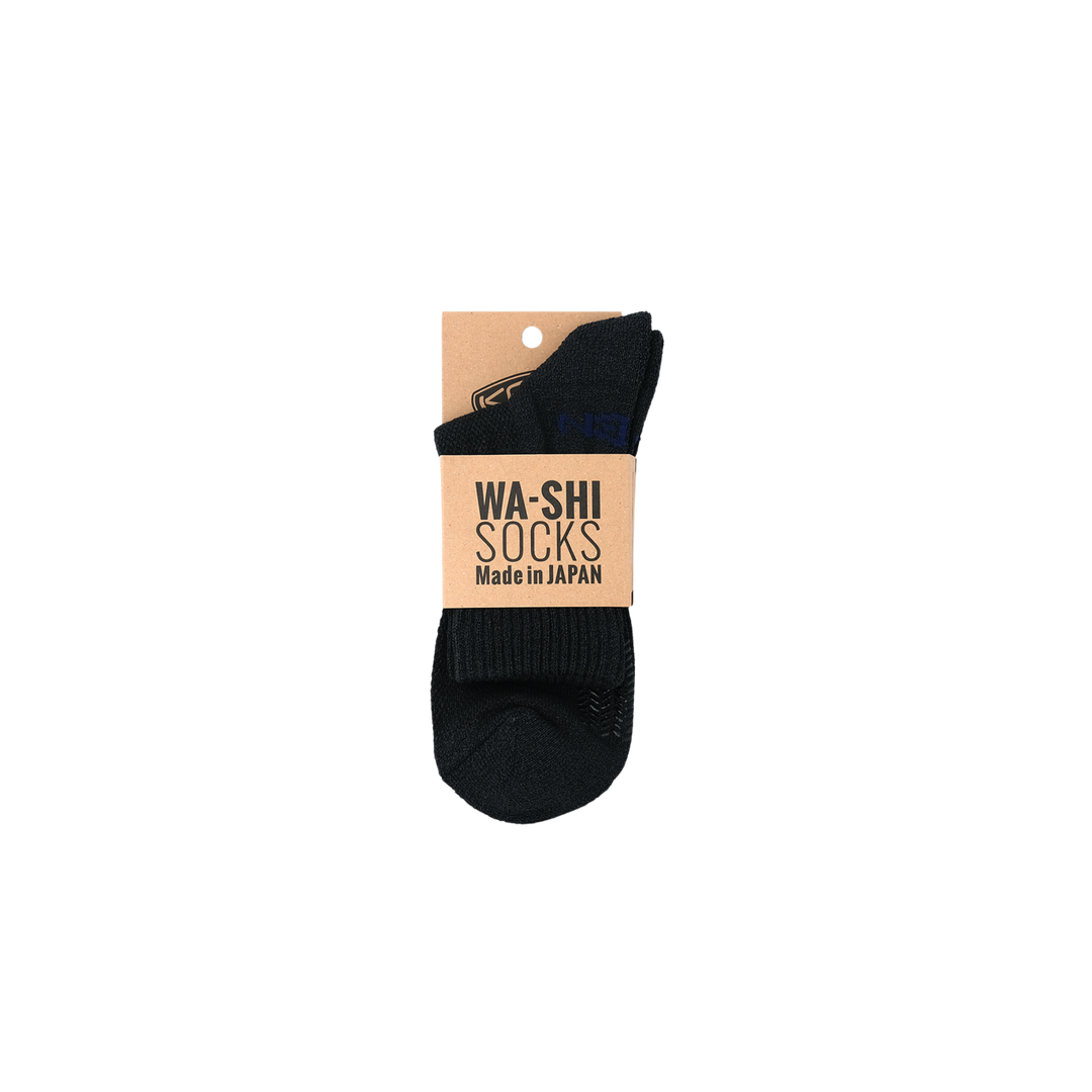 WA-SHI SOCKS QUARTER / ワシ ソックス クウォーター NEW BLACK