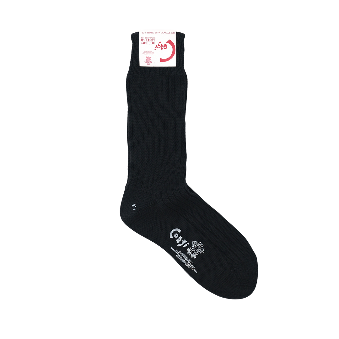 【WOMENS】SOFT COTTON 3×1 RIB SOCKS BLACK