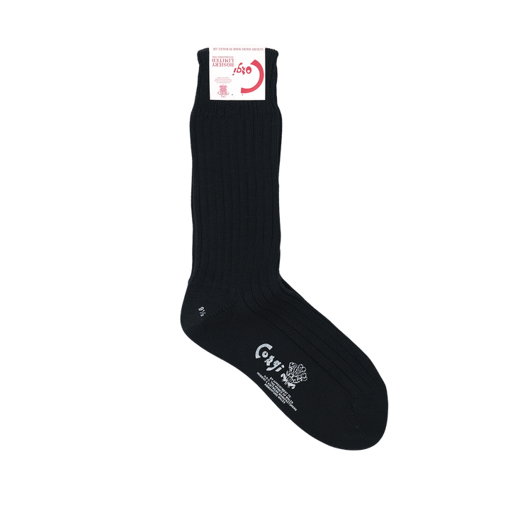 【WOMENS】SOFT COTTON 3×1 RIB SOCKS BLACK