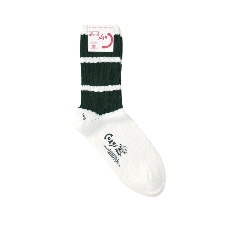 【MENS】SOFT COTTON SPORTS LINE SOCKS GREEN LINE