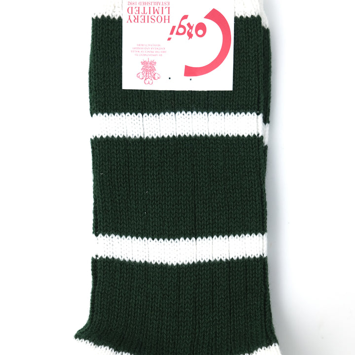 【MENS】SOFT COTTON SPORTS LINE SOCKS GREEN LINE