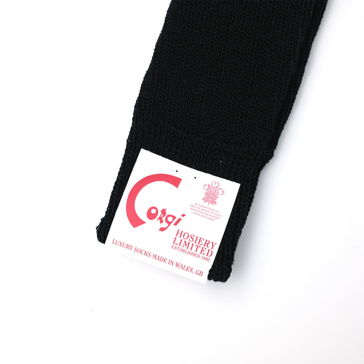 【MENS】MERCERISED COTTON 3×1 RIB SOCKS BLACK