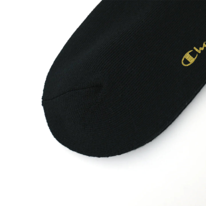 【ハーフパイル】クォーターレングスソックス 金刺繍 3PACK BLACK（C1-1706）