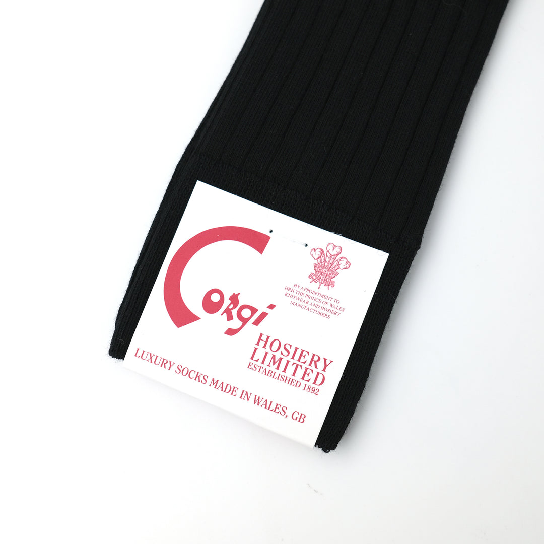 【WOMENS】FINE GAUGE COTTON PLAIN SOCKS BLACK