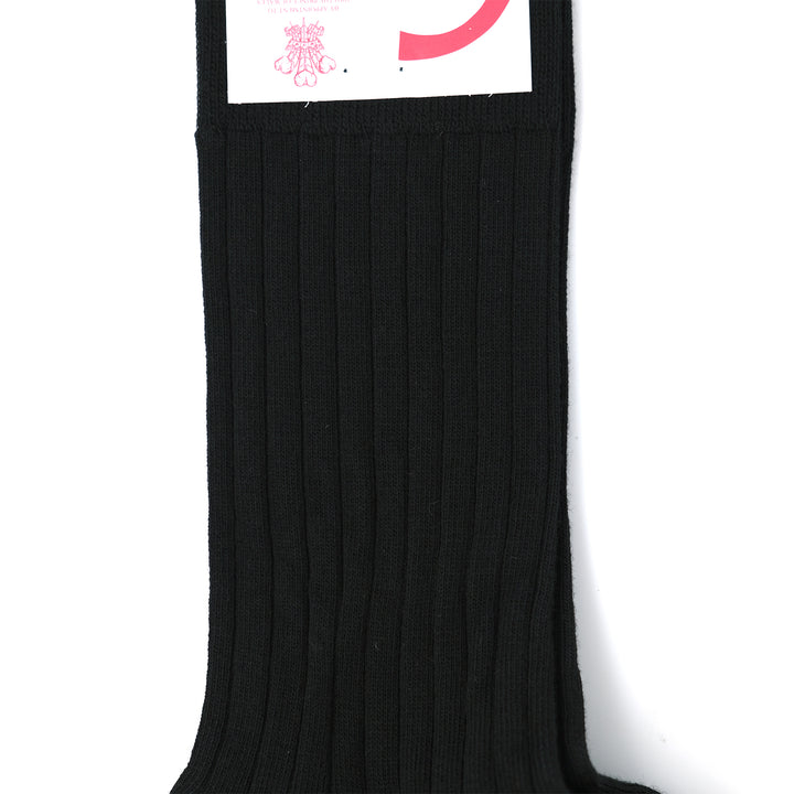 【WOMENS】FINE GAUGE COTTON PLAIN SOCKS BLACK