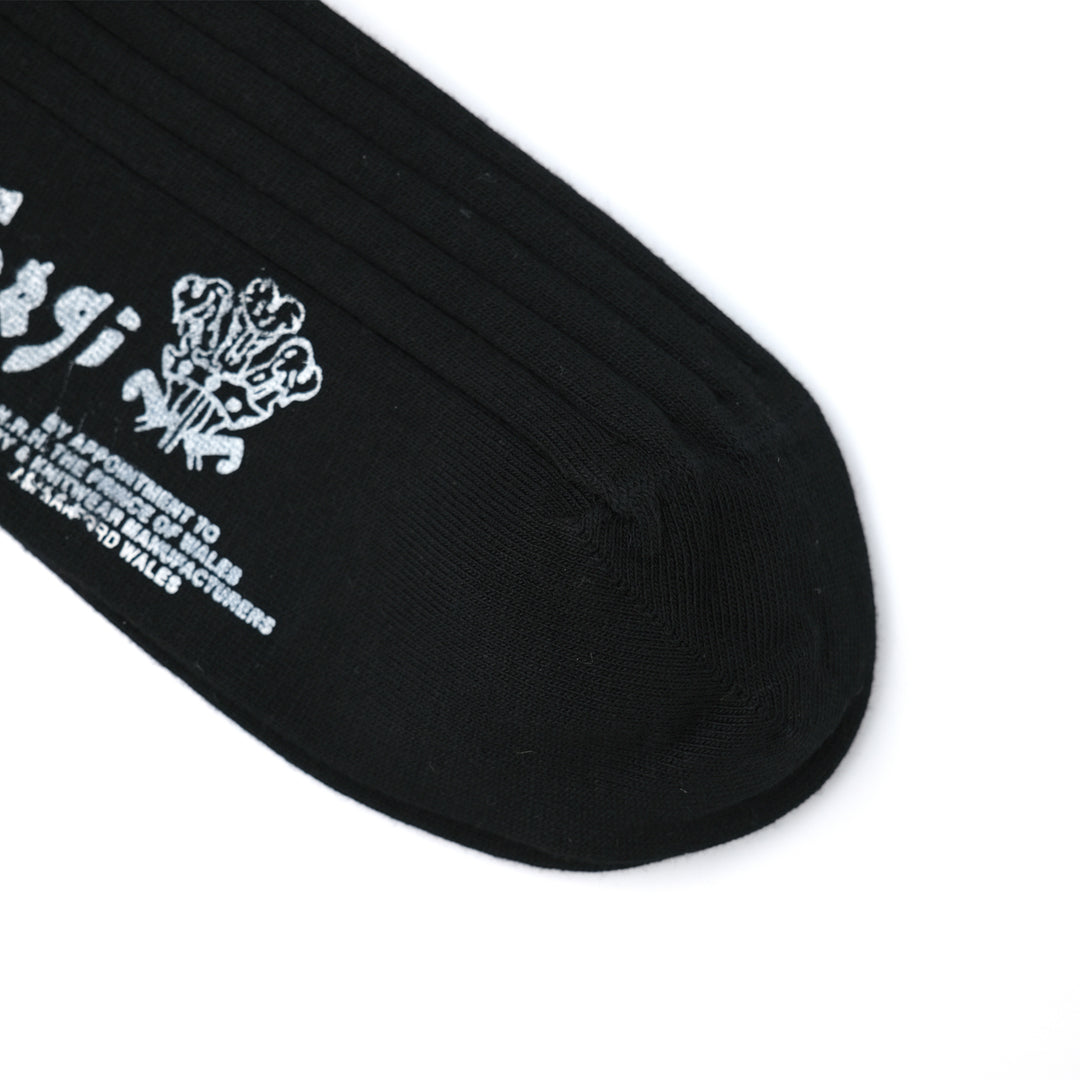 【WOMENS】FINE GAUGE COTTON PLAIN SOCKS BLACK