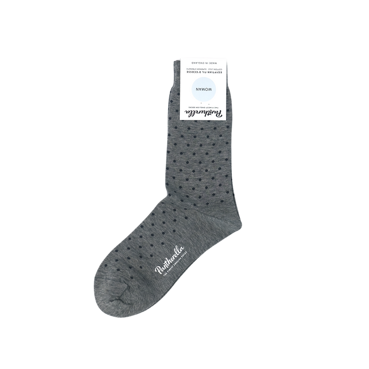 COTTON DOT SOCKS MID GREY MIX