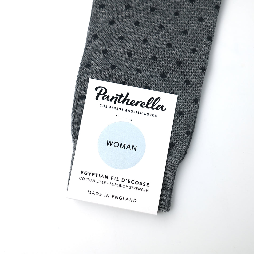 COTTON DOT SOCKS MID GREY MIX