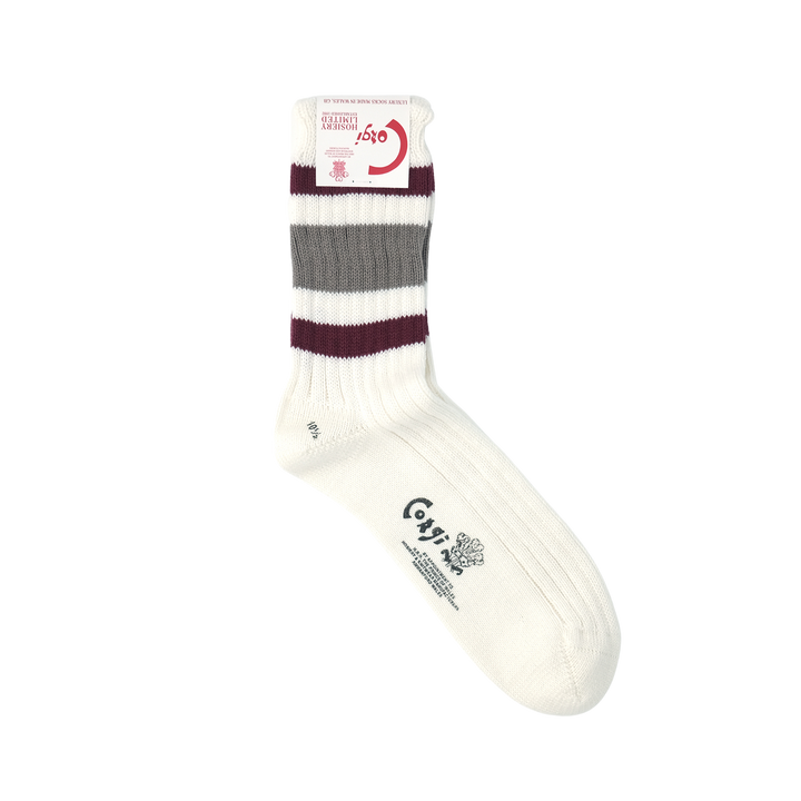 【MENS】SPORTS LINE SOCKS BURGUNDY/GREY