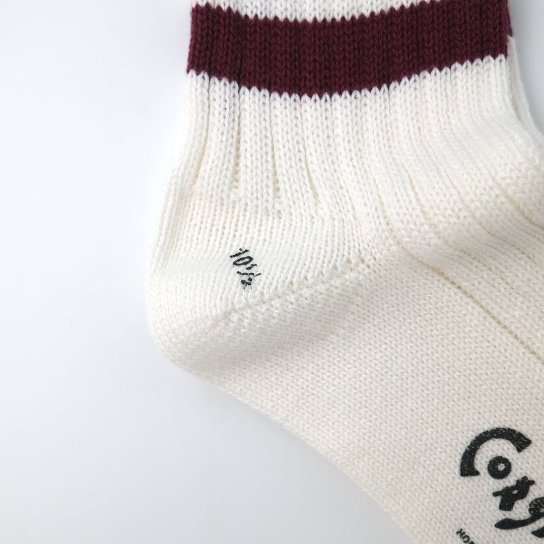 【MENS】SPORTS LINE SOCKS BURGUNDY/GREY