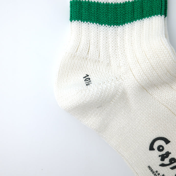 【MENS】SPORTS LINE SOCKS GREEN/BROWN