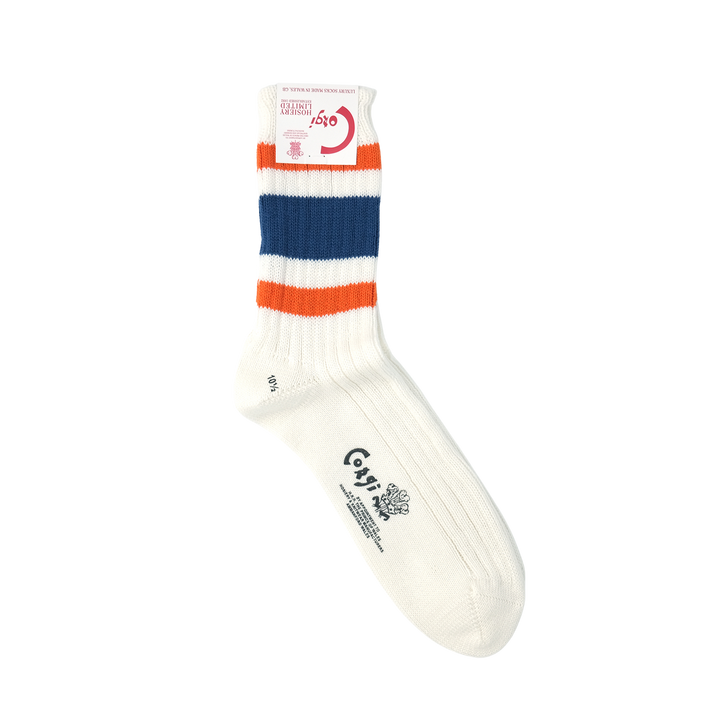 【MENS】SPORTS LINE SOCKS ORANGE/BLUE