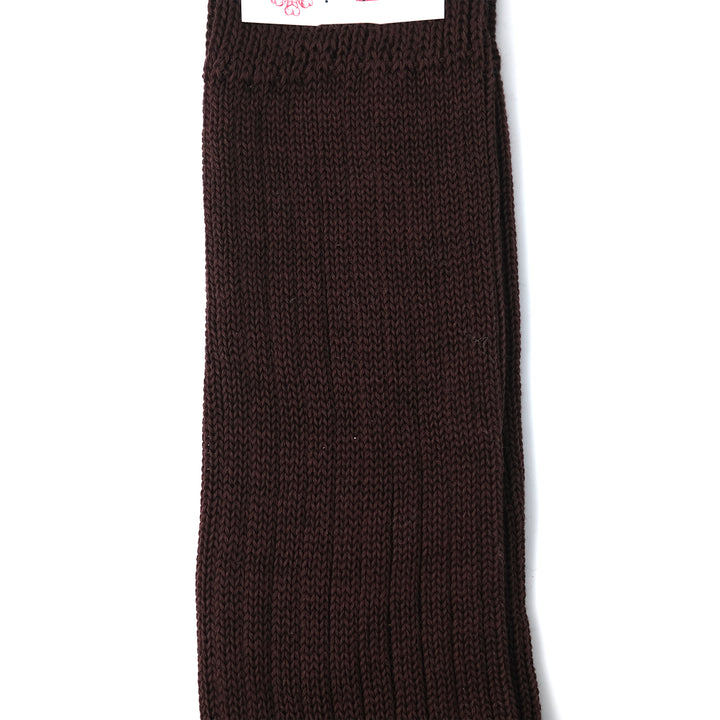 【MENS】MERCERISED COTTON 3×1 RIB SOCKS BROWN