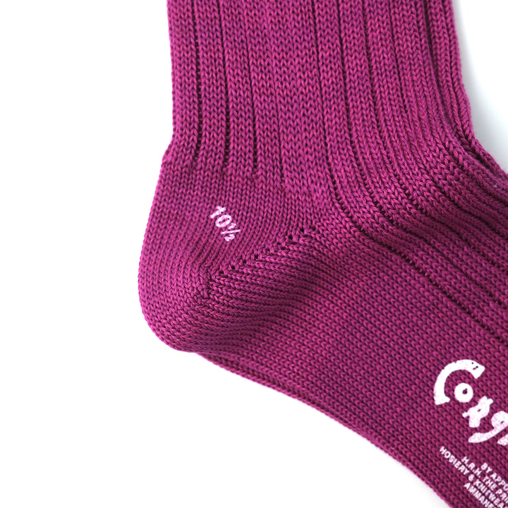 【MENS】MERCERISED COTTON 3×1 RIB SOCKS DK PINK