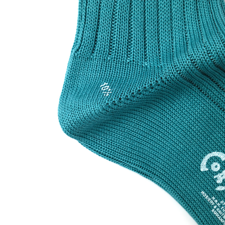 【MENS】MERCERISED COTTON 3×1 RIB SOCKS GREEN GREY