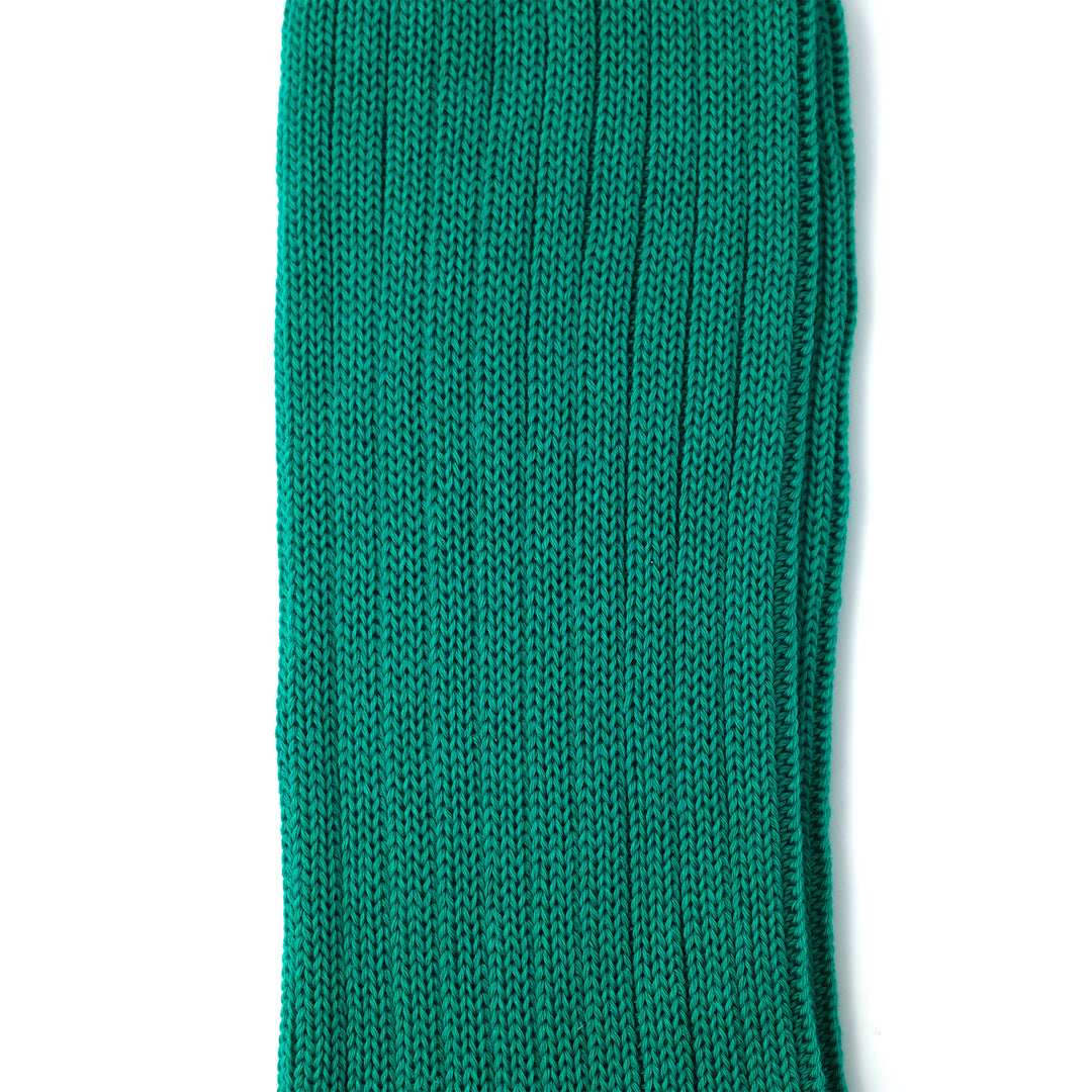 【MENS】MERCERISED COTTON 3×1 RIB SOCKS PEACOCK GREEN