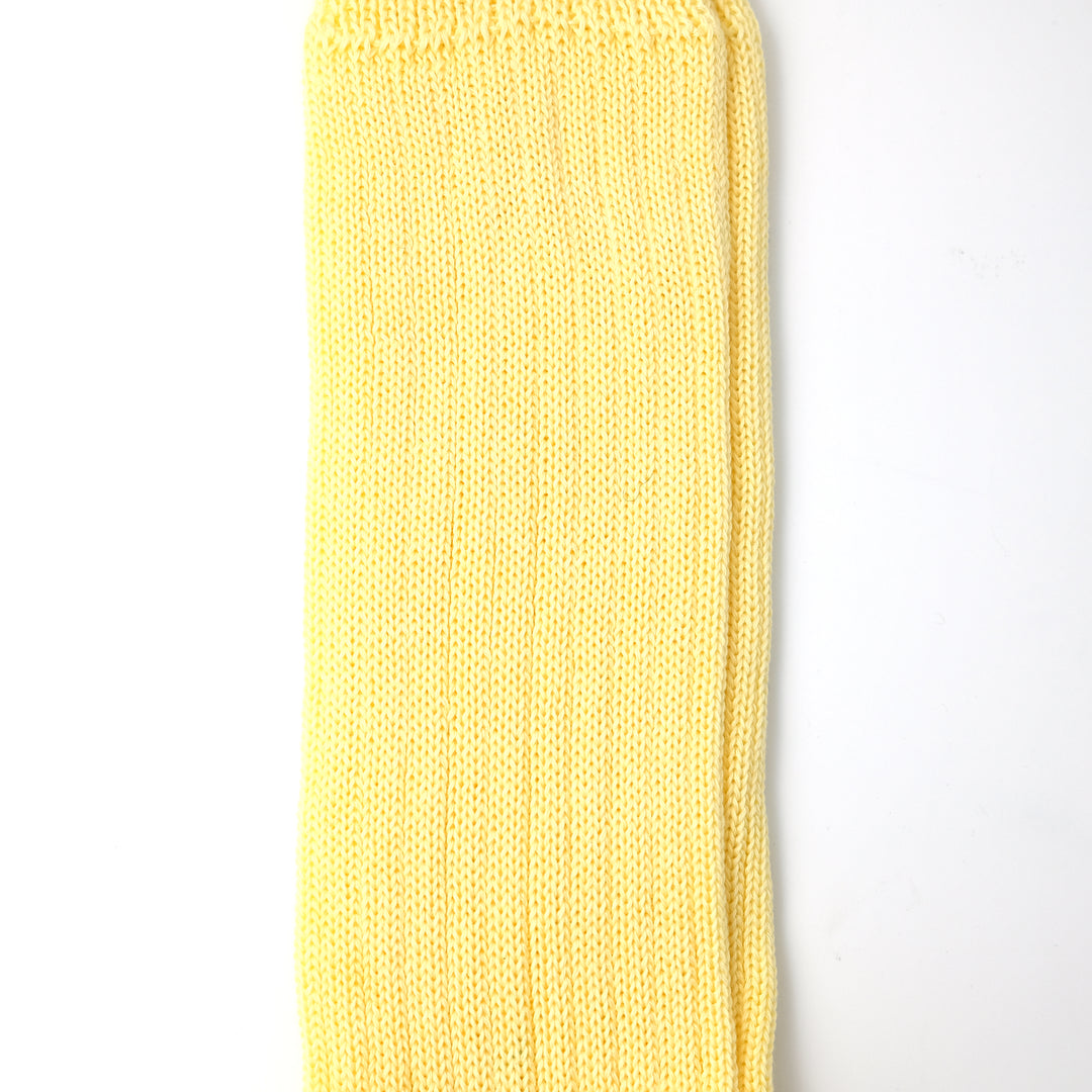 【MENS】MERCERISED COTTON 3×1 RIB SOCKS LIGHT YELLOW