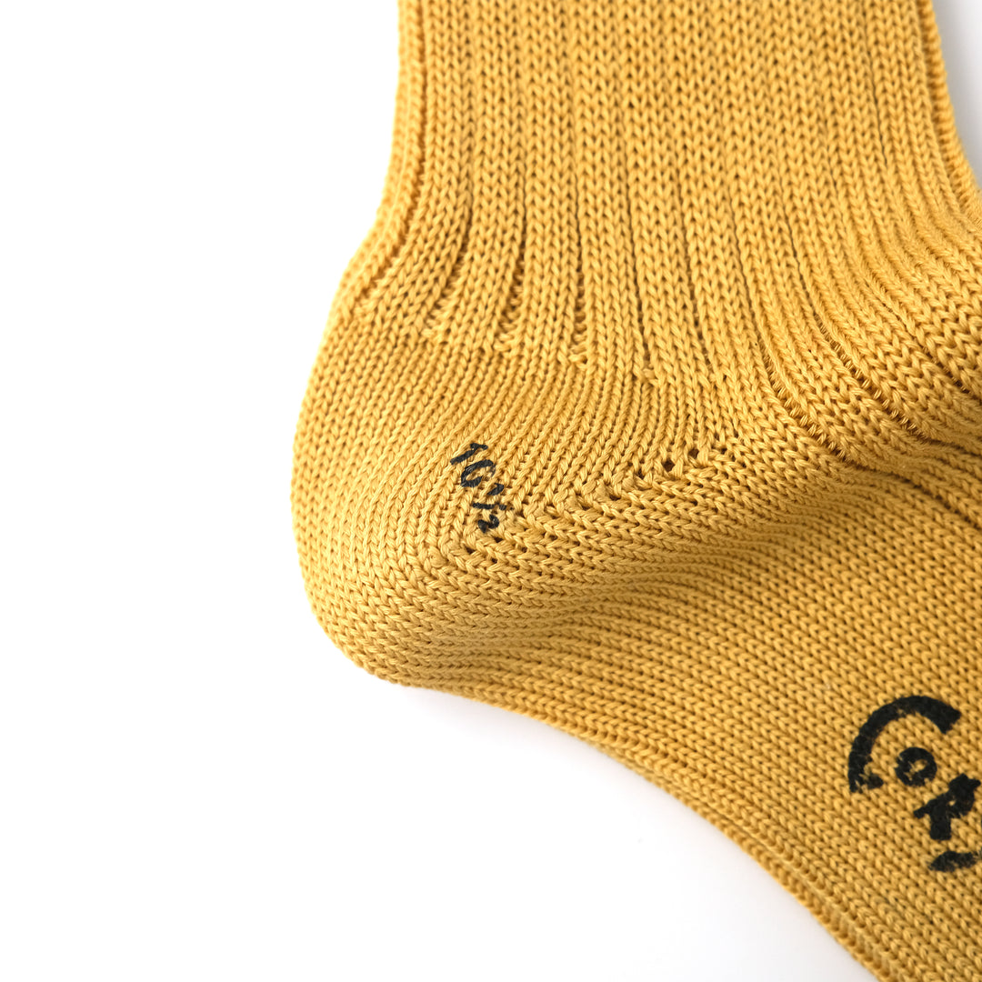 【MENS】MERCERISED COTTON 3×1 RIB SOCKS MUSTARD