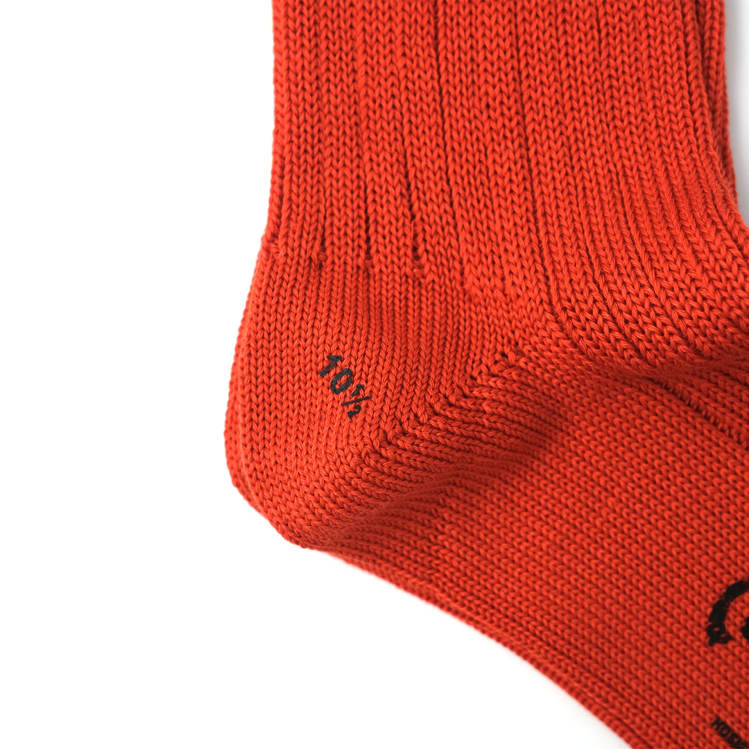 【MENS】MERCERISED COTTON 3×1 RIB SOCKS ORANGE