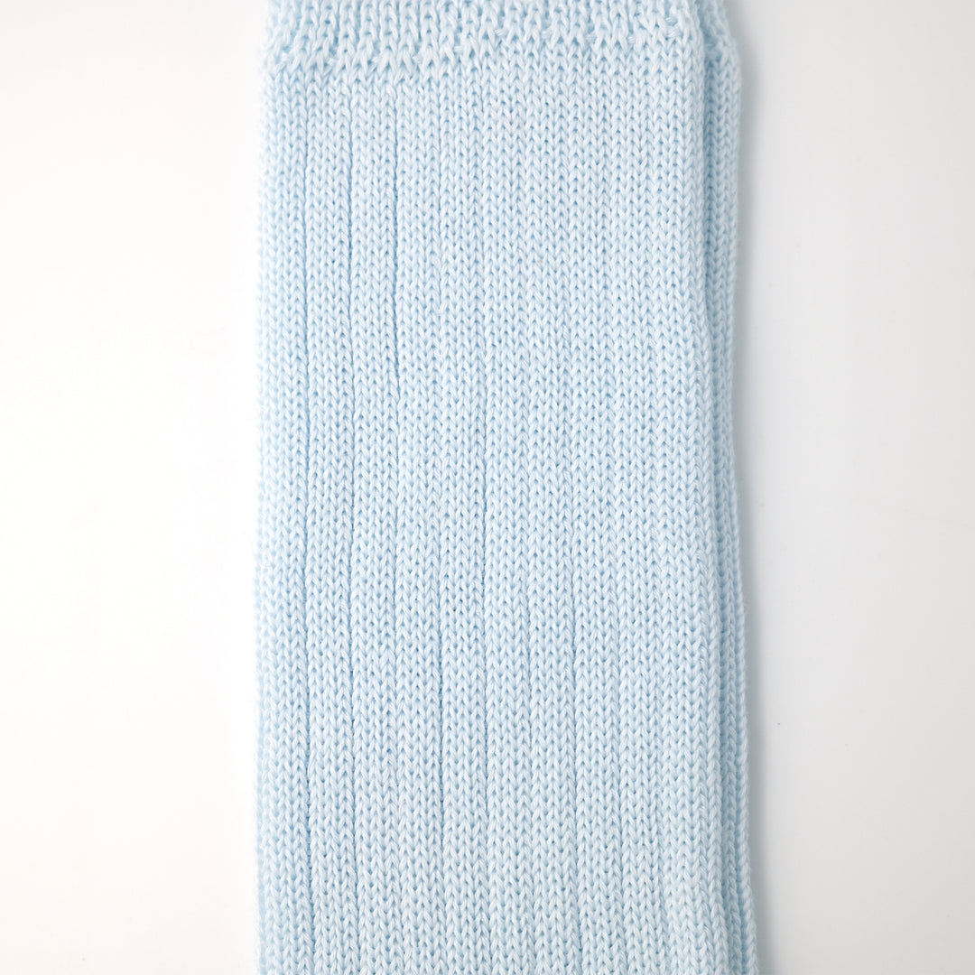 【MENS】MERCERISED COTTON 3×1 RIB SOCKS PALE BLUE