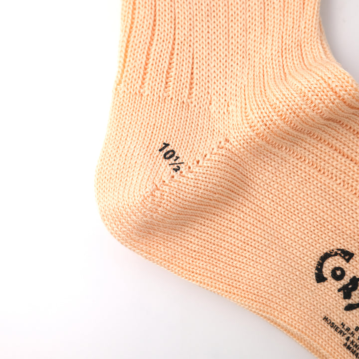 【MENS】MERCERISED COTTON 3×1 RIB SOCKS PALE PINK