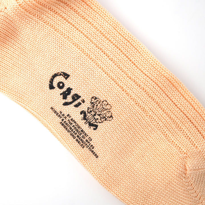 【MENS】MERCERISED COTTON 3×1 RIB SOCKS PALE PINK