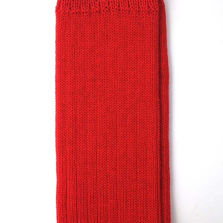 【MENS】MERCERISED COTTON 3×1 RIB SOCKS RED