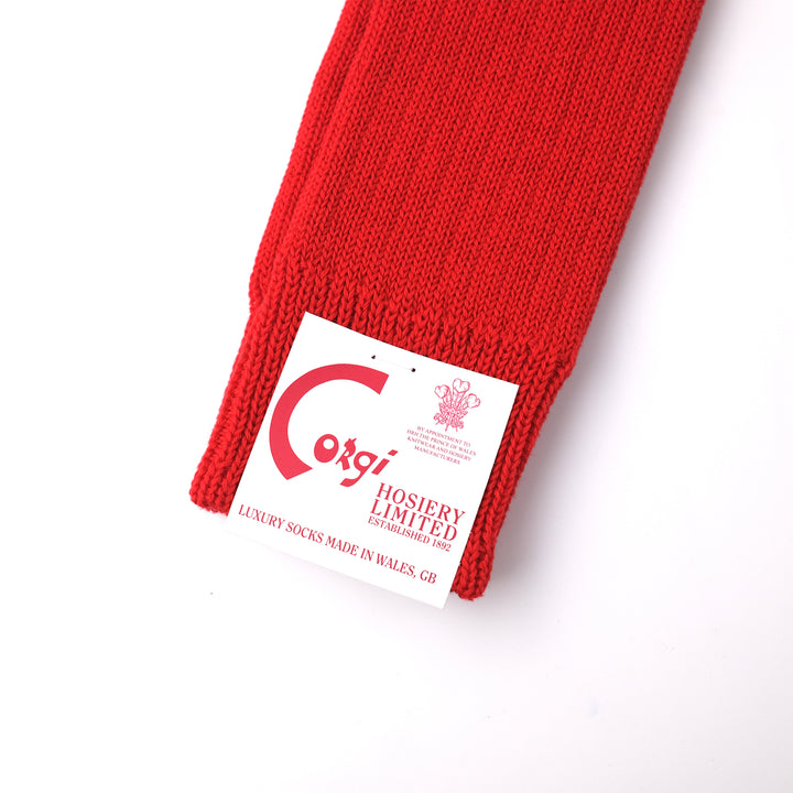 【MENS】MERCERISED COTTON 3×1 RIB SOCKS RED