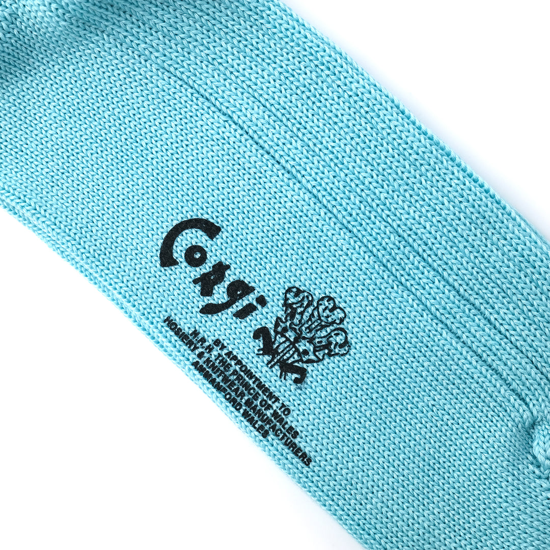 【MENS】MERCERISED COTTON 3×1 RIB SOCKS SKY BLUE