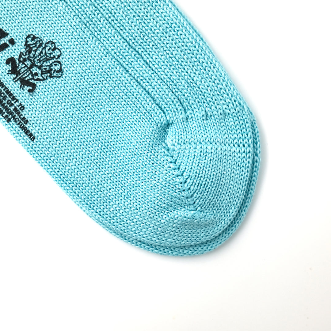 【MENS】MERCERISED COTTON 3×1 RIB SOCKS SKY BLUE