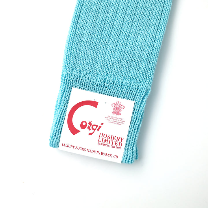 【MENS】MERCERISED COTTON 3×1 RIB SOCKS SKY BLUE