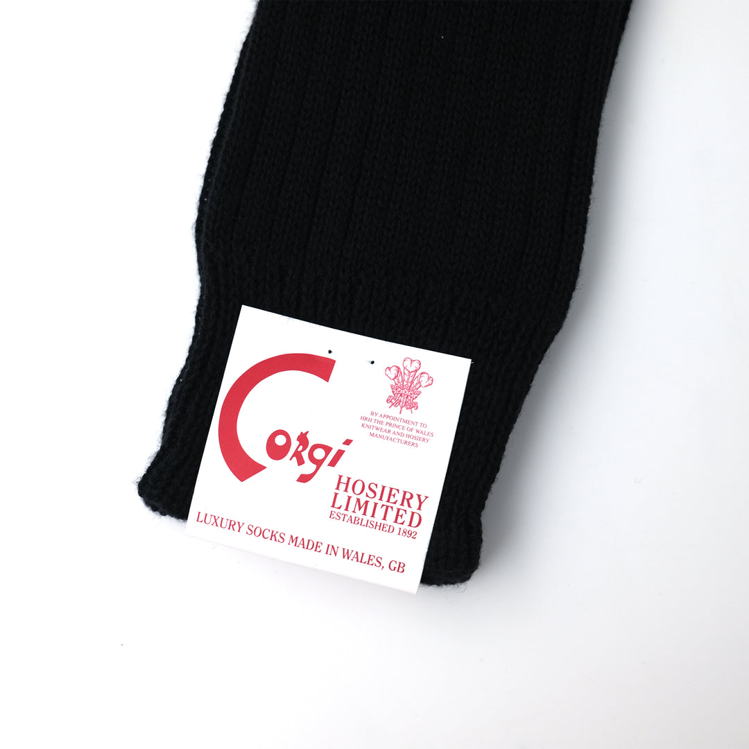 【WOMENS】SOFT COTTON 3×1 RIB SOCKS BLACK