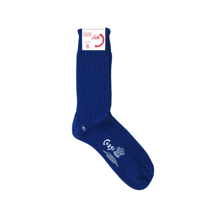 【WOMENS】SOFT COTTON 3×1 RIB SOCKS BLUE