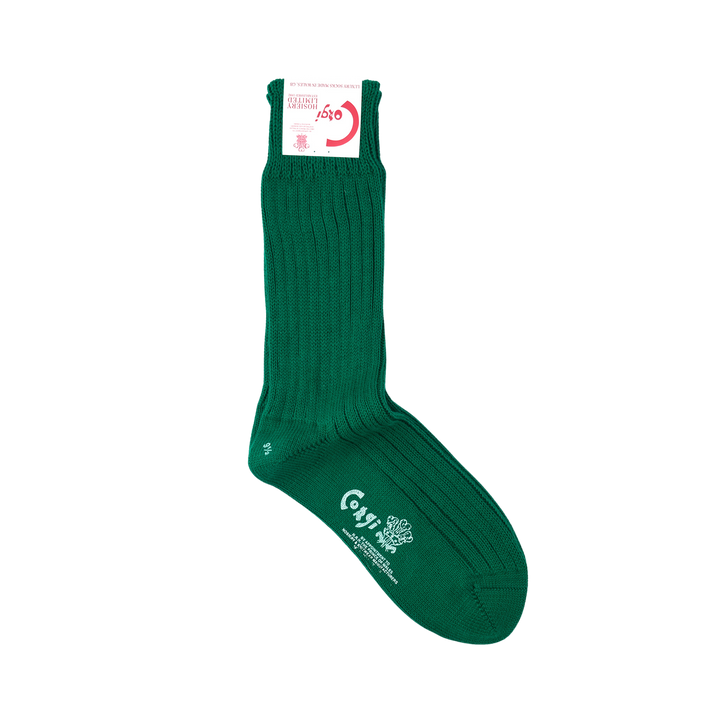 【WOMENS】SOFT COTTON 3×1 RIB SOCKS GREEN