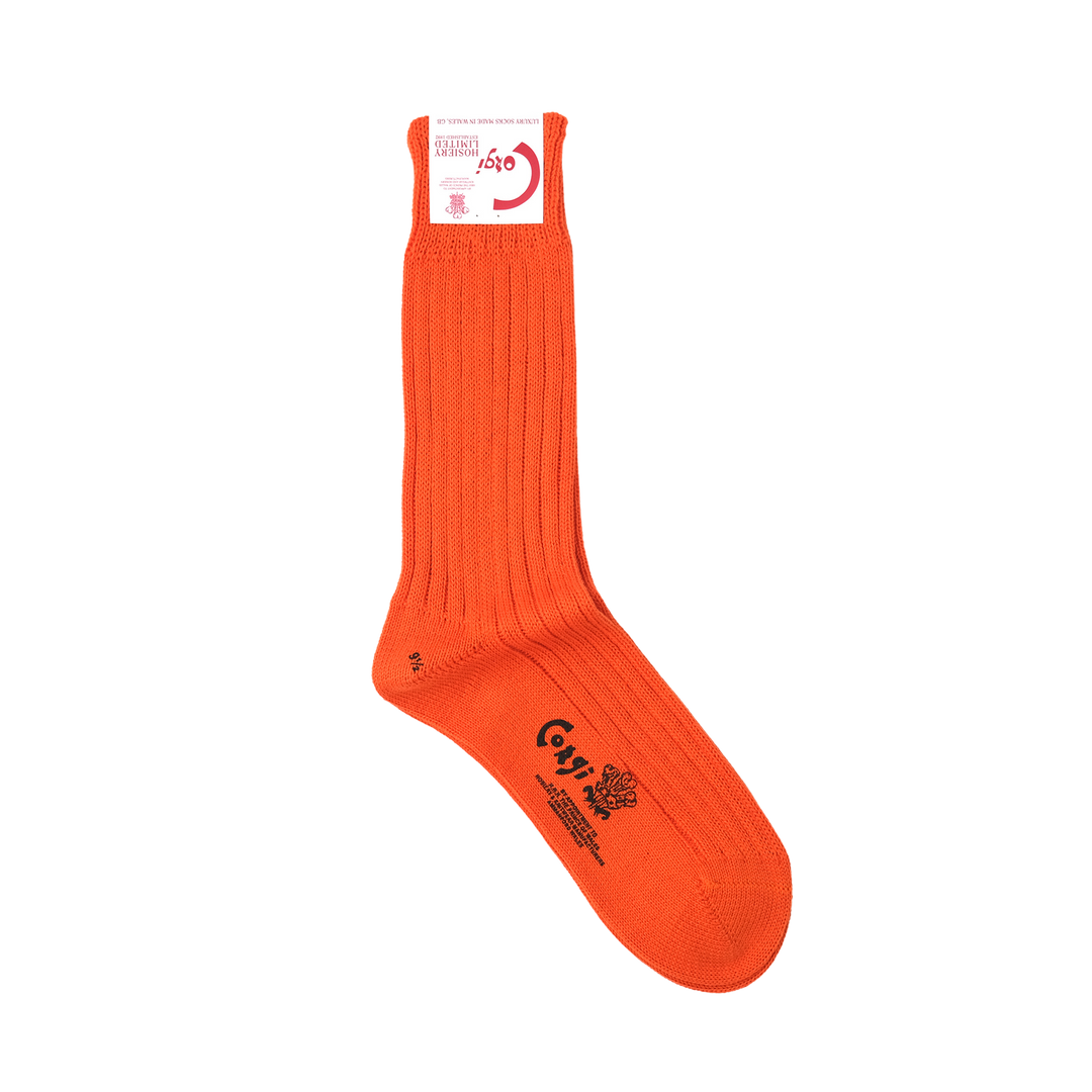 【WOMENS】SOFT COTTON 3×1 RIB SOCKS ORANGE