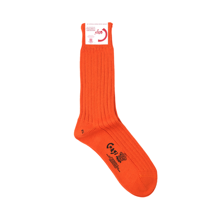 【WOMENS】SOFT COTTON 3×1 RIB SOCKS ORANGE