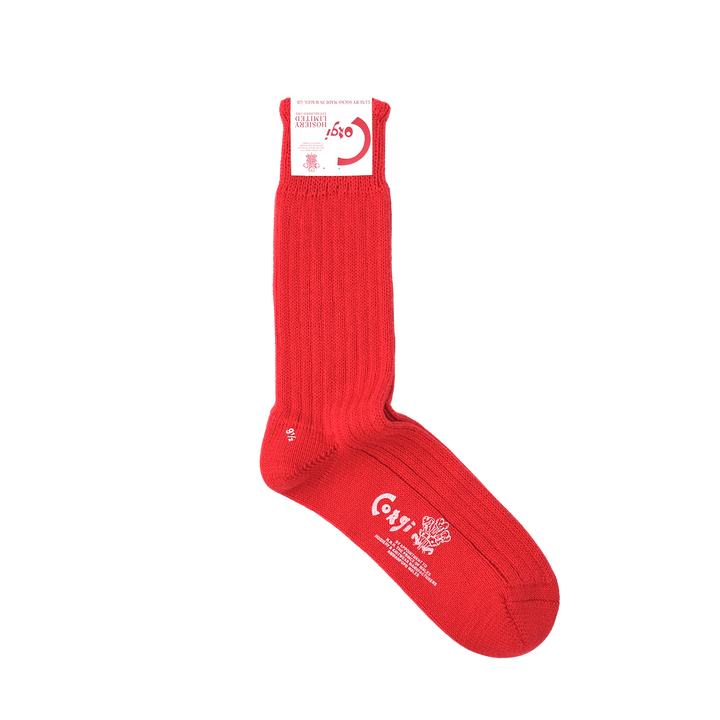 【WOMENS】SOFT COTTON 3×1 RIB SOCKS RED