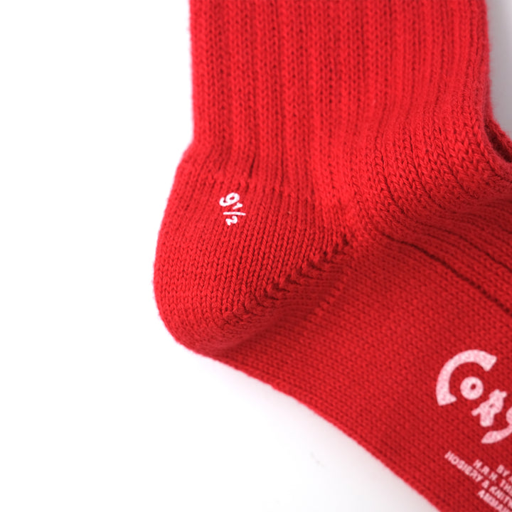 【WOMENS】SOFT COTTON 3×1 RIB SOCKS RED