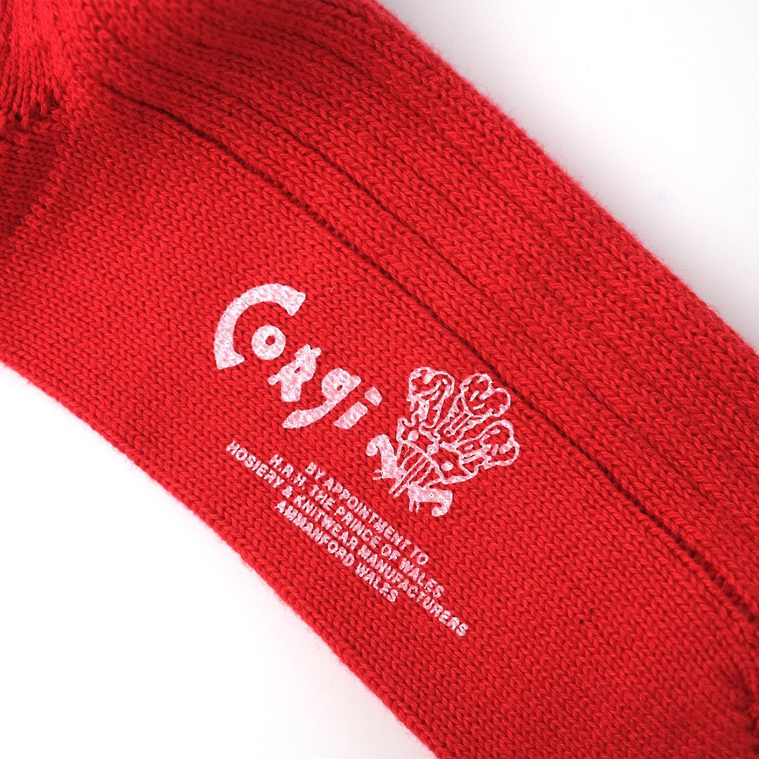 【WOMENS】SOFT COTTON 3×1 RIB SOCKS RED