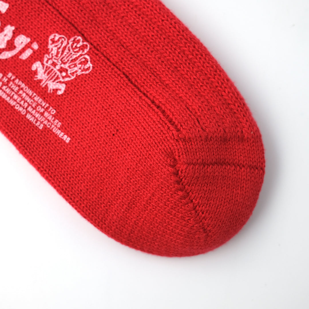 【WOMENS】SOFT COTTON 3×1 RIB SOCKS RED