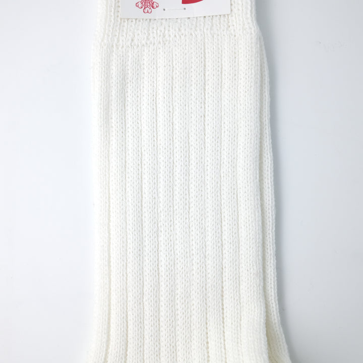 【WOMENS】SOFT COTTON 3×1 RIB SOCKS WHITE