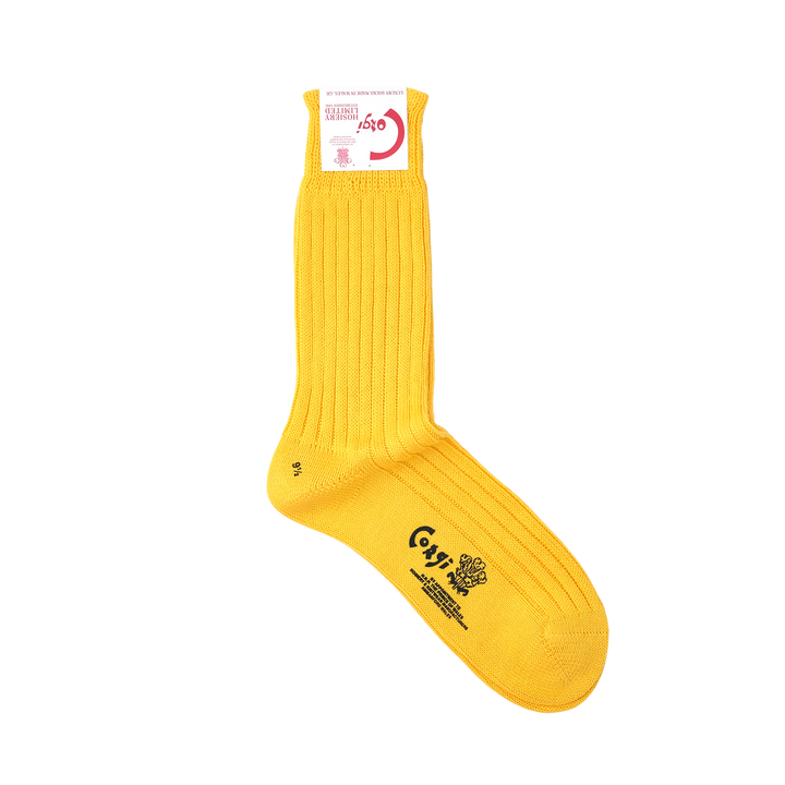 【WOMENS】SOFT COTTON 3×1 RIB SOCKS YELLOW