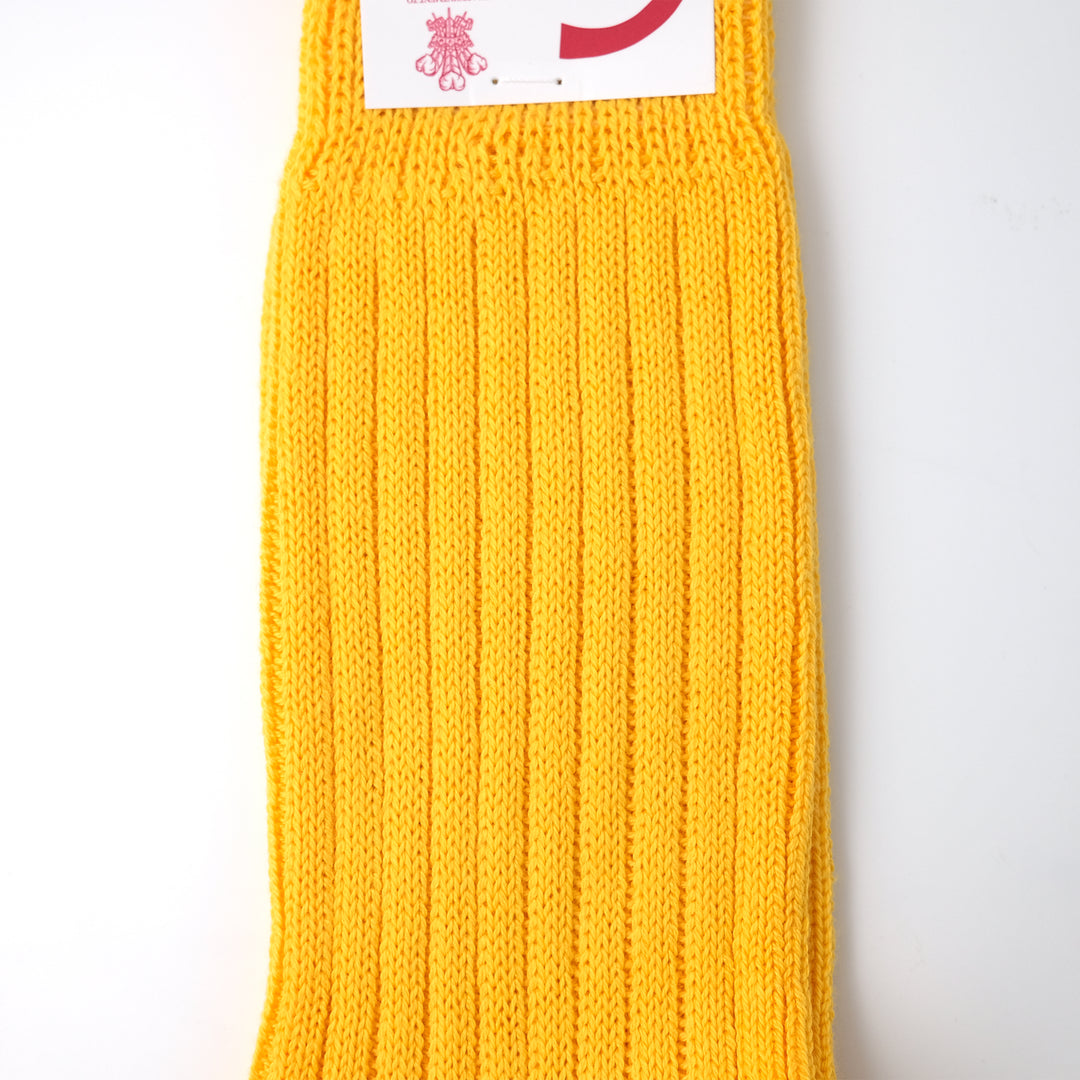 【WOMENS】SOFT COTTON 3×1 RIB SOCKS YELLOW